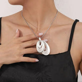 Mid-ancient Sweater Long Necklace Eardrops Set Three-layer Lap Coil Versatile Artistic Accessories